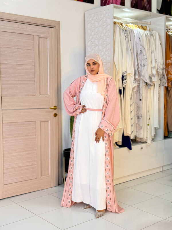 Abaya Sarah – Blush Pink Three-Piece Casual Set