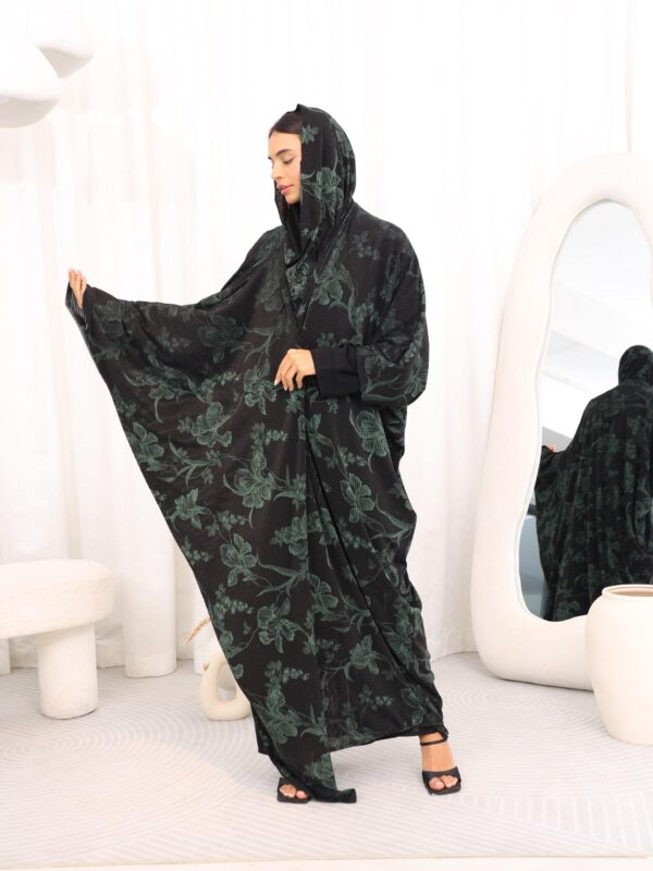 Abaya Tasneem Black & Green - Image 2